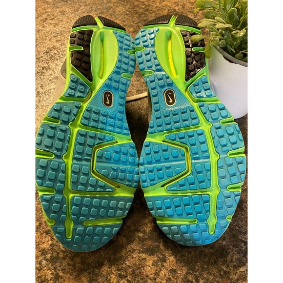 Womens Nike Running Shoes Lunarfly 2 Gray Turquoise Yellow - Picture 8 of 8